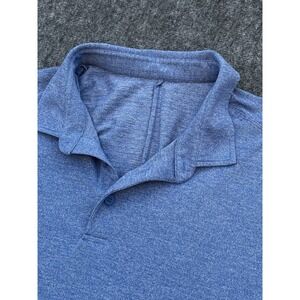 Lululemon Shirt‎ Adult Large Blue Tech Polo Solid Short Sleeve Logo Yoga Gym
